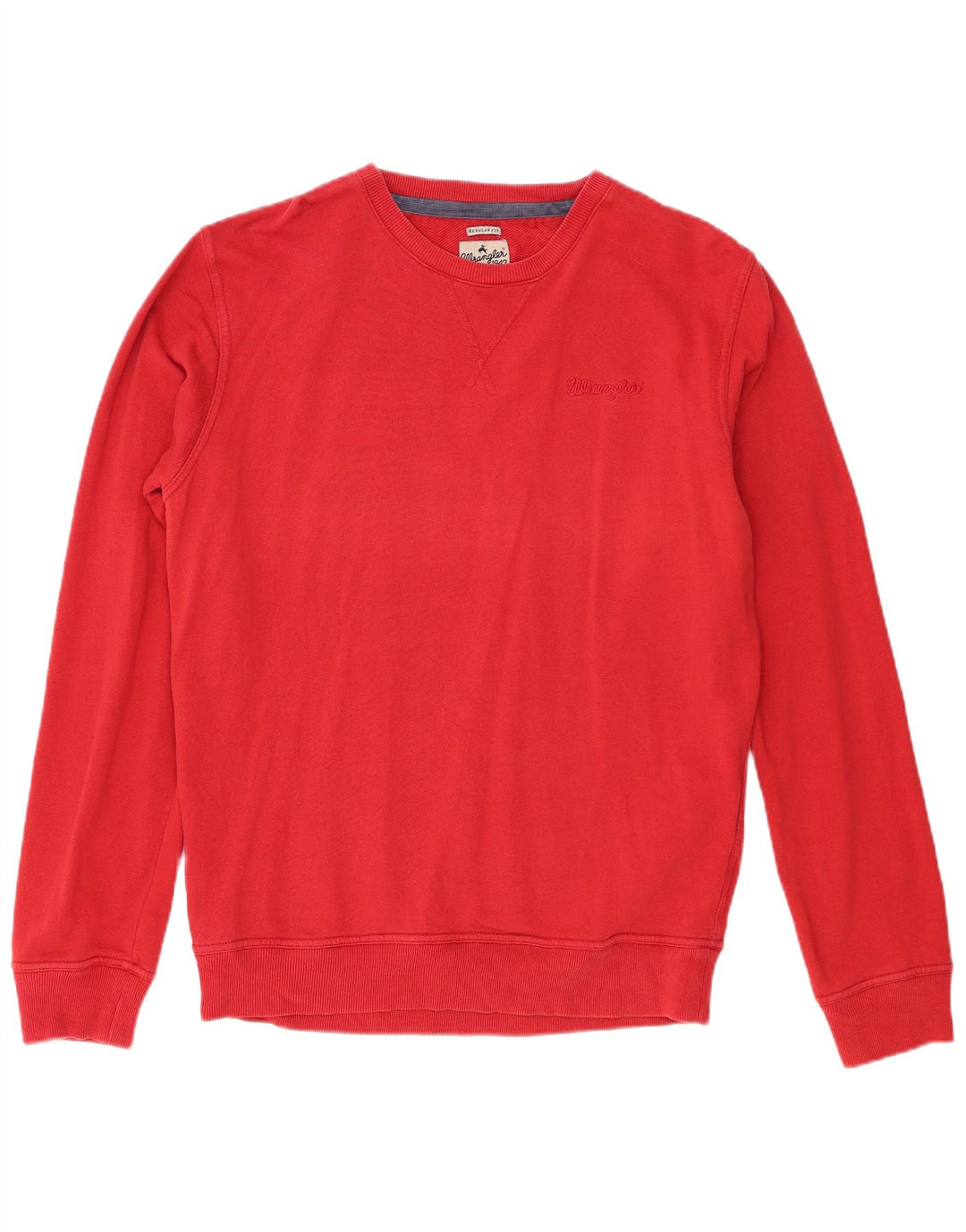 Wrangler Mens Regular Fit Sweatshirt Jumper Medium Red Cotton