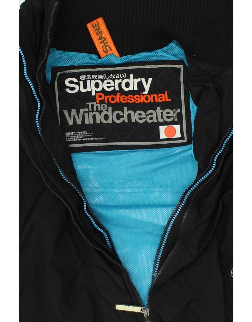 SUPERDRY Mens Windcheater Windbreaker Jacket UK 36 Small Black Nylon | Vintage Superdry | Thrift | Second-Hand Superdry | Used Clothing | Messina Hembry 