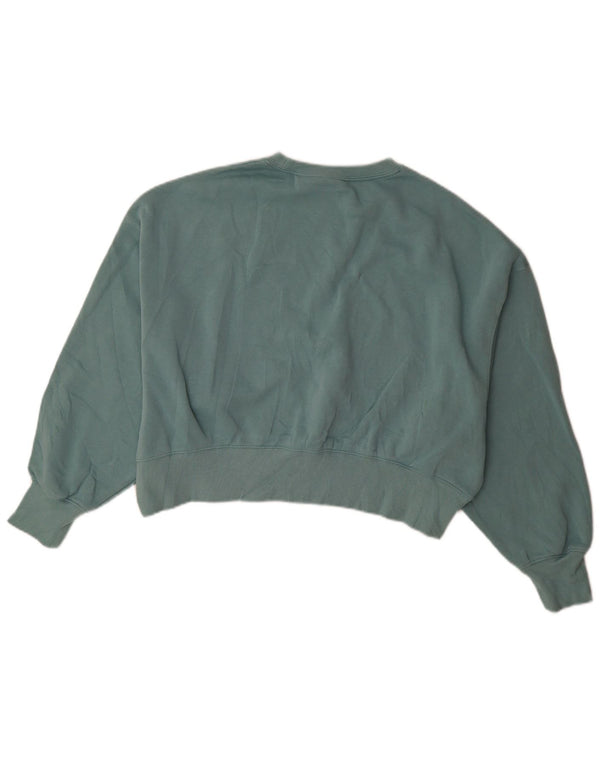 Nike Womens Oversized Sweatshirt Jumper UK 6 XS Green Cotton