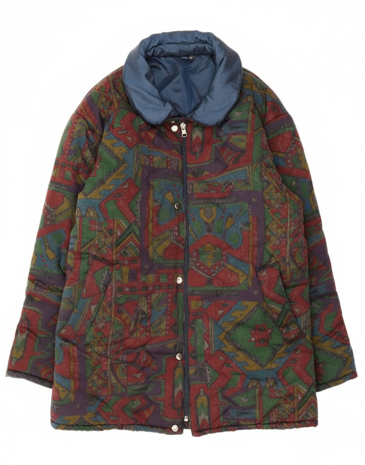 Vintage Mens Reversible Padded Jacket UK 40 Large Multicoloured Geometric