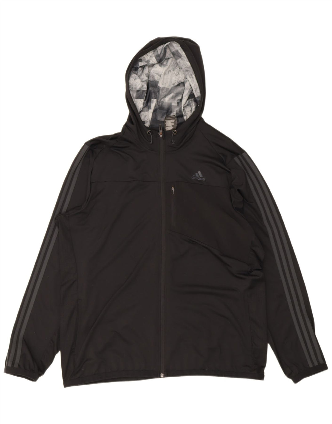 Adidas Mens Climacool Hooded Tracksuit Top Jacket Large Black Polyester