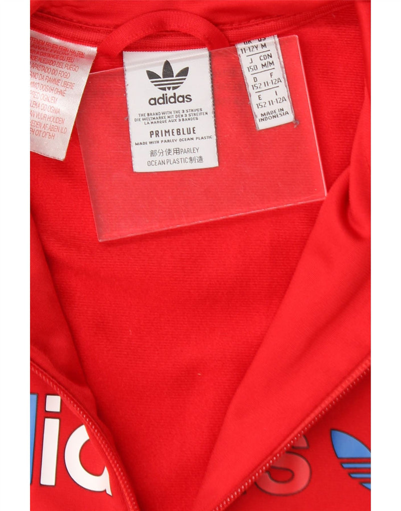ADIDAS Girls Prime Blue Graphic Tracksuit Top Jacket 11-12 Years Red Vintage Adidas and Second-Hand Adidas from Messina Hembry 