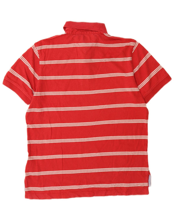 Tommy Hilfiger Mens Custom Fit Polo Shirt Small Red Striped Cotton