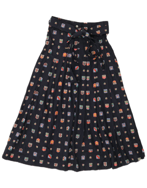 Scapa Girls Maxi Abstract Pattern Flared Skirt 15-16 Years W26 Navy Blue
