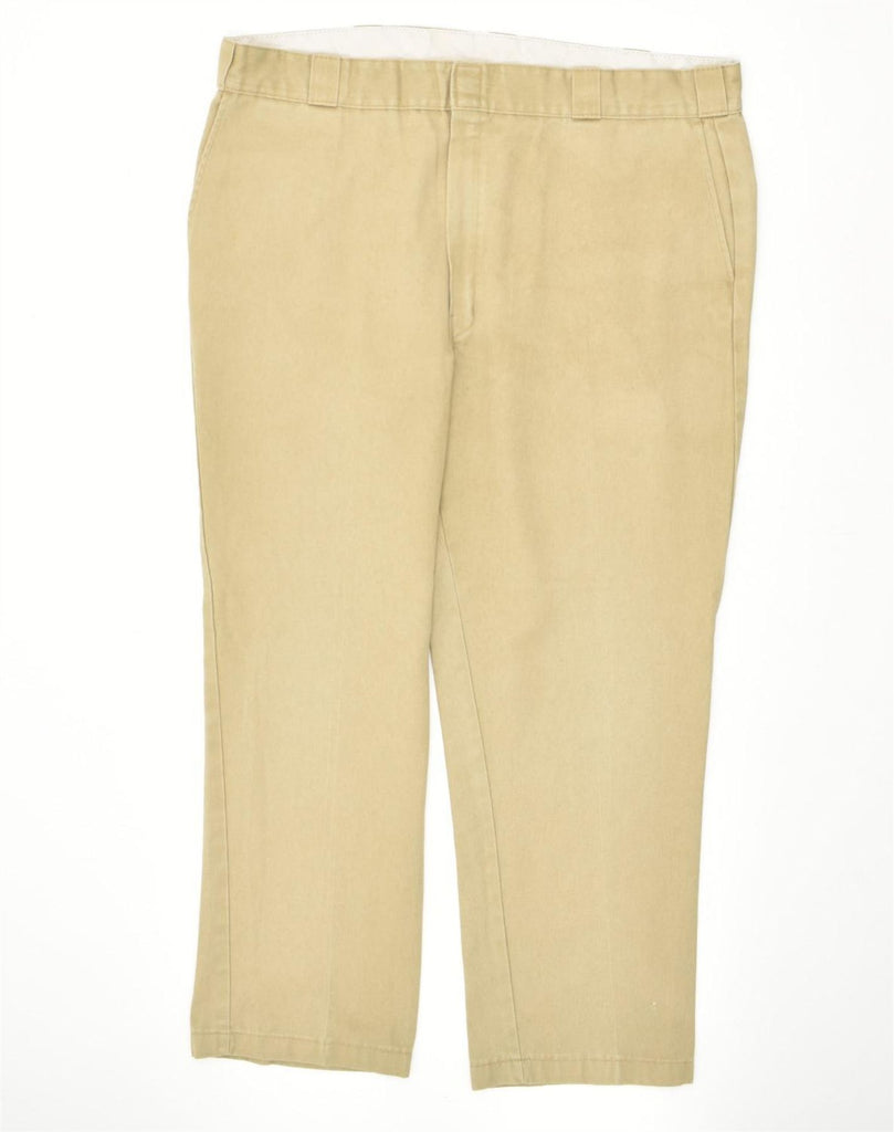 DICKIES Mens Tapered Chino Trousers W42 L30 Beige Polyester | Vintage Dickies | Thrift | Second-Hand Dickies | Used Clothing | Messina Hembry 