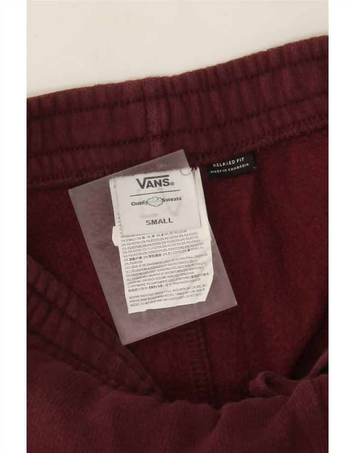 Vans Mens Tracksuit Trousers Joggers Small Burgundy Cotton