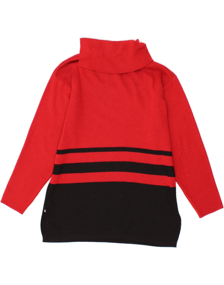 ST. BERNARD Womens Roll Neck Jumper Sweater EU 38/40 Medium Red Vintage St. Bernard and Second-Hand St. Bernard from Messina Hembry 