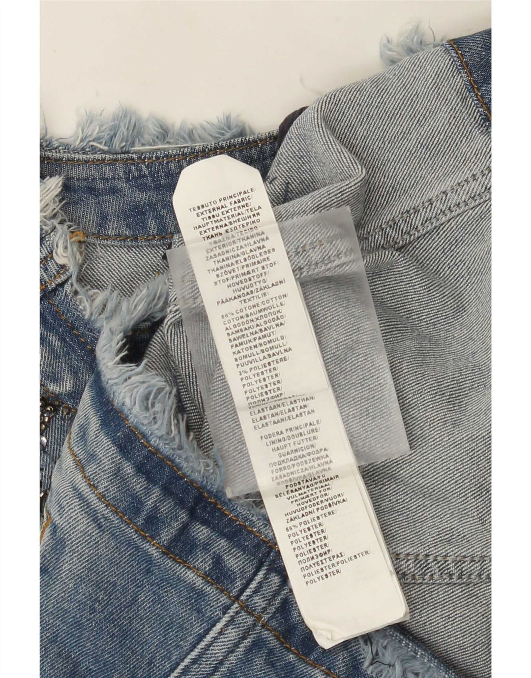 Liu Jo Womens Crop Denim Jacket UK 8 Small Blue Cotton