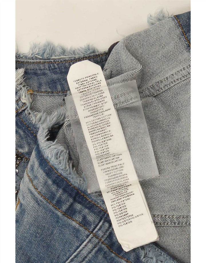 Liu Jo Womens Crop Denim Jacket UK 8 Small Blue Cotton