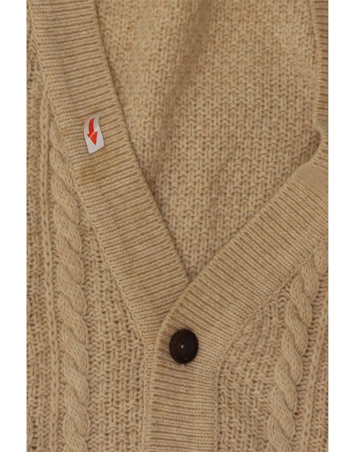 Think Pink Mens Cardigan Sweater IT 48 Medium Beige Lambswool