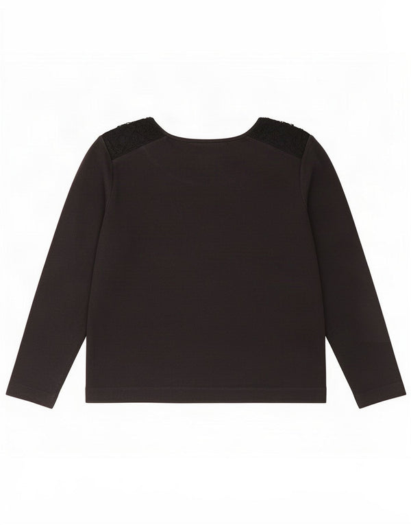 Massimo Dutti Womens Top Long Sleeve UK 14 Medium Black