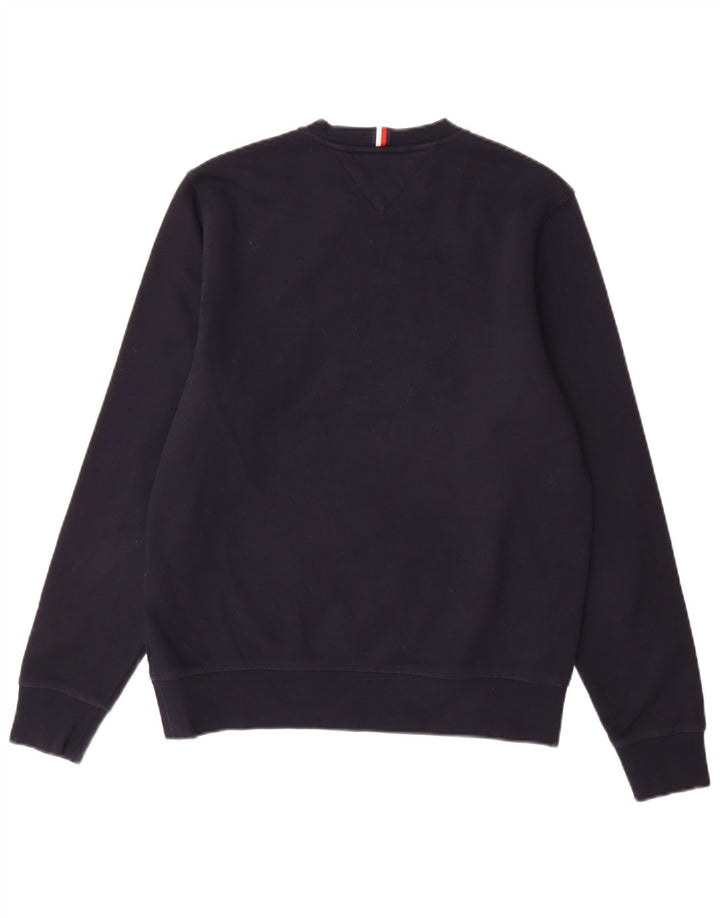 Tommy Hilfiger Mens Graphic Sweatshirt Jumper Small Navy Blue Cotton
