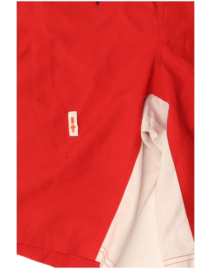 SUNDEK Mens Graphic Swimming Shorts Large  Red Colourblock Polyester