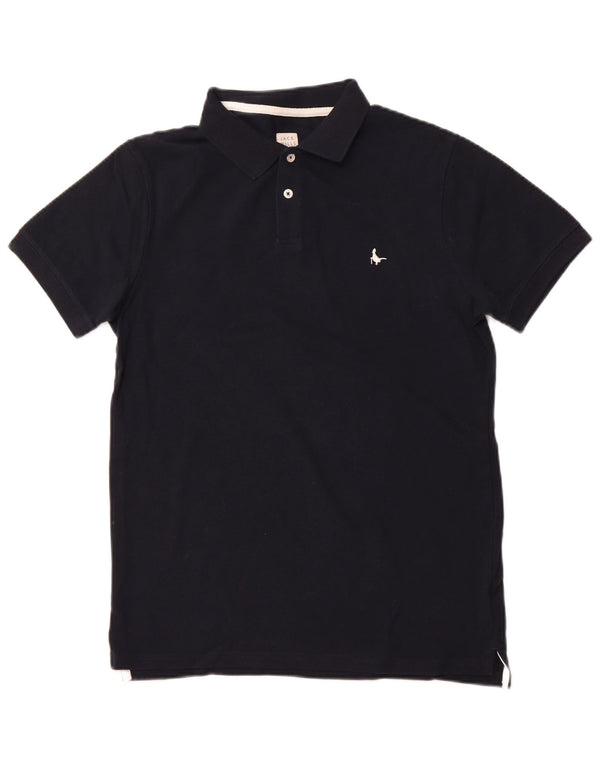 JACK WILLS Mens Polo Shirt Medium Navy Blue Cotton