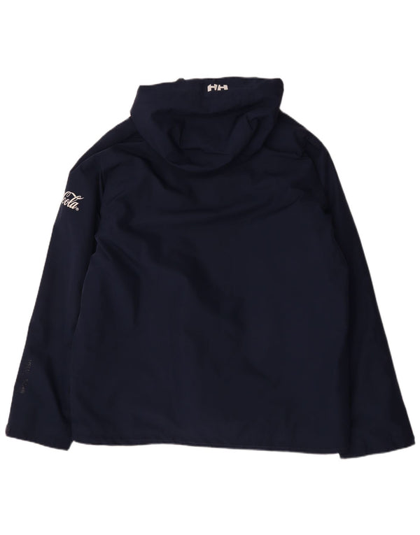 Helly Hansen Mens Hooded Windbreaker Jacket UK 42 XL Navy Blue Polyester
