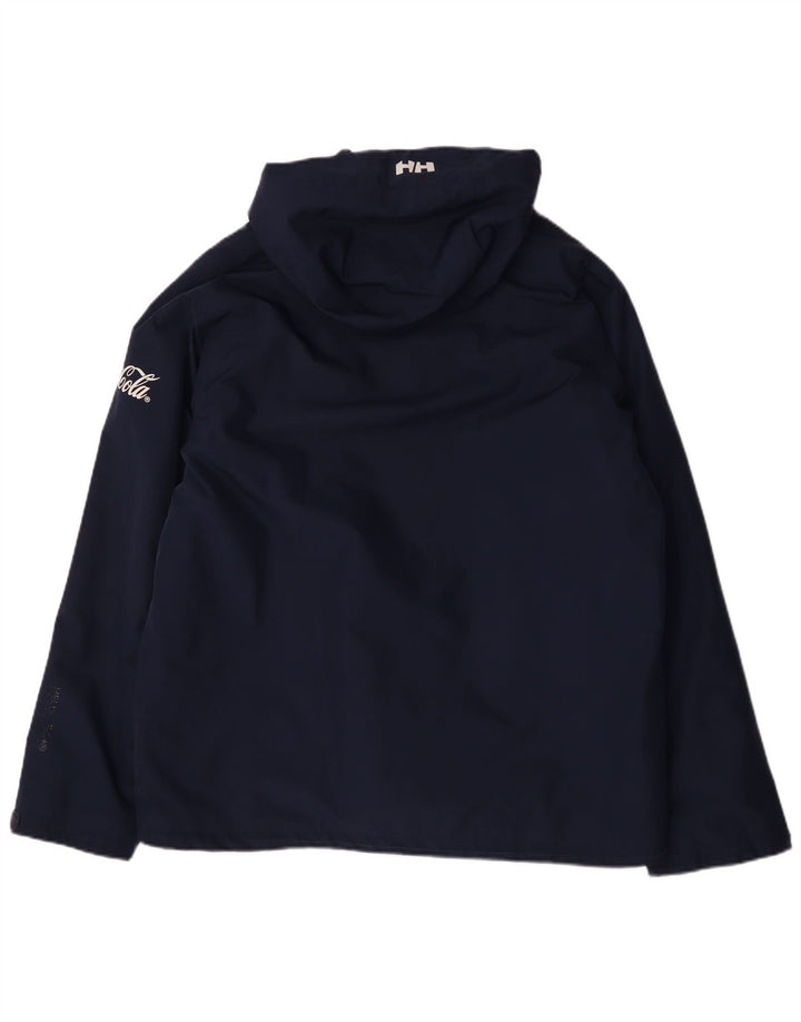 Helly Hansen Mens Hooded Windbreaker Jacket UK 42 XL Navy Blue Polyester