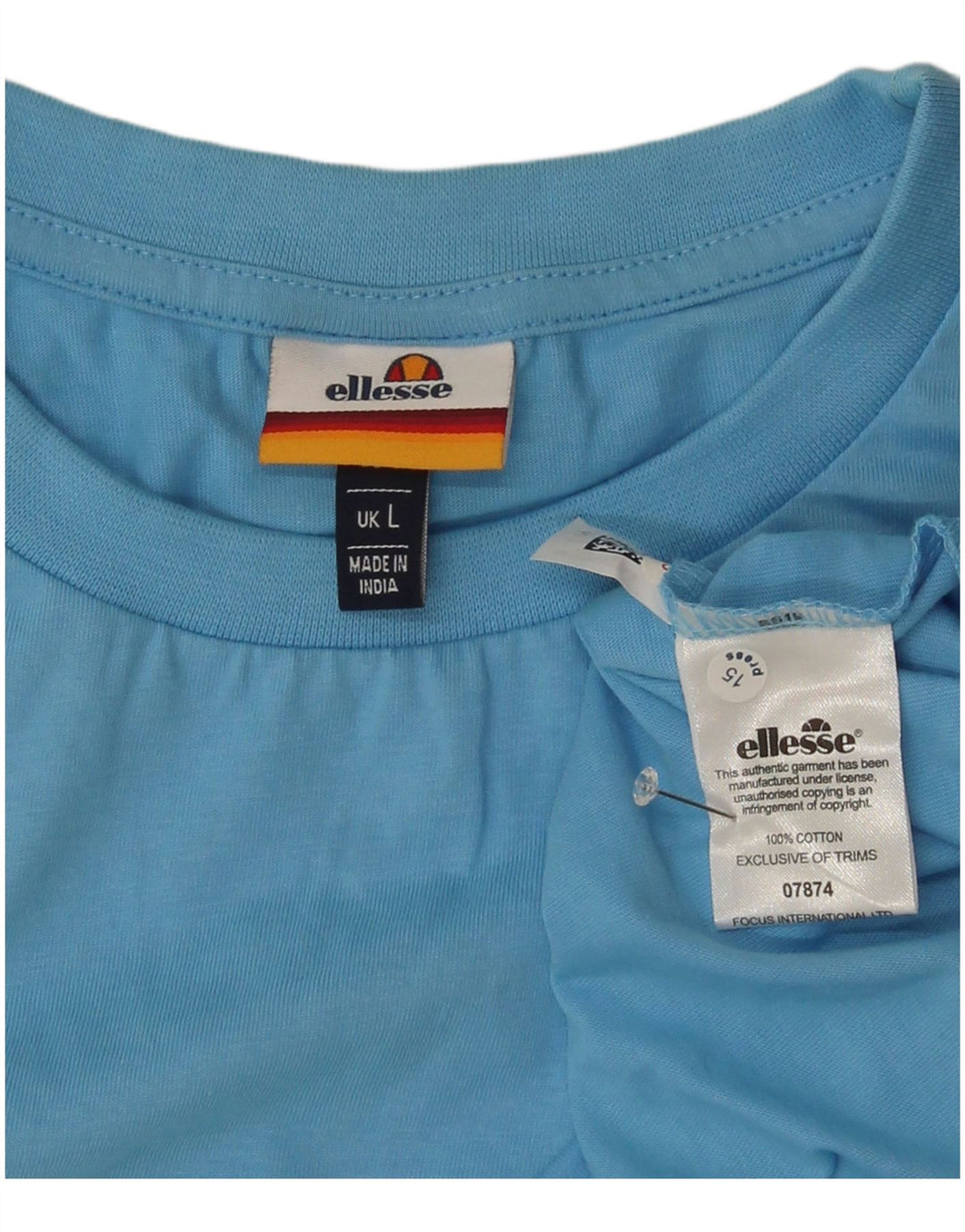 Ellesse Mens Graphic T-Shirt Top Large Blue Cotton