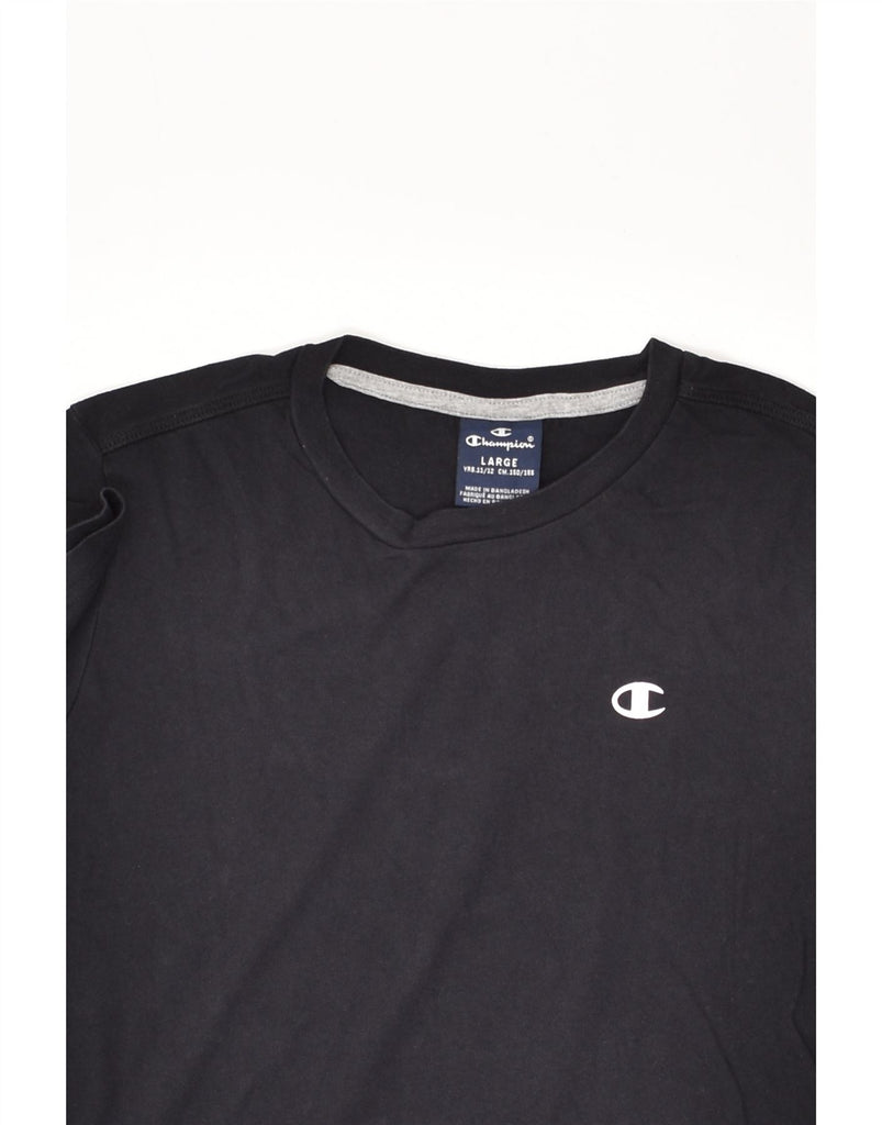 CHAMPION Boys T-Shirt Top 11-12 Years Large Navy Blue | Vintage Champion | Thrift | Second-Hand Champion | Used Clothing | Messina Hembry 