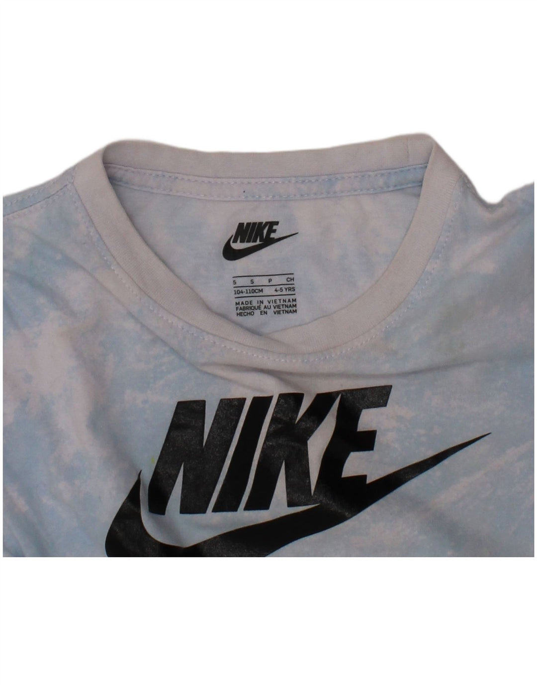 NIKE Boys Graphic T-Shirt Top 4-5 Years Small Blue Tie Dye