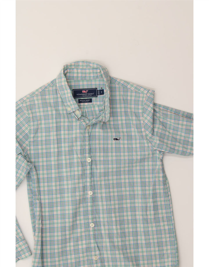 VINEYARD VINES Boys Shirt 6-7 Years Green Check Cotton Vintage Vineyard Vines and Second-Hand Vineyard Vines from Messina Hembry 