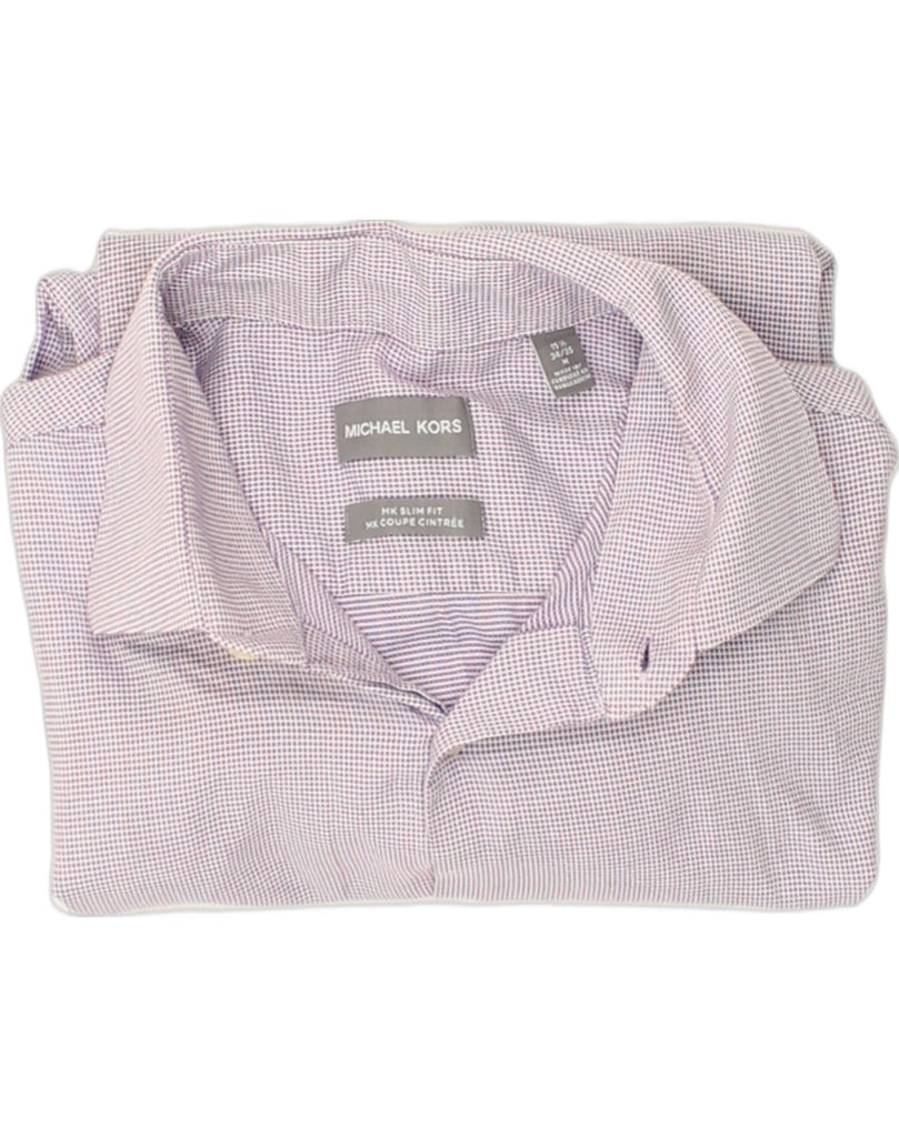 MICHAEL KORS Mens Slim Fit Shirt Size 15 1/2 Medium Pink | Vintage Michael Kors | Thrift | Second-Hand Michael Kors | Used Clothing | Messina Hembry 