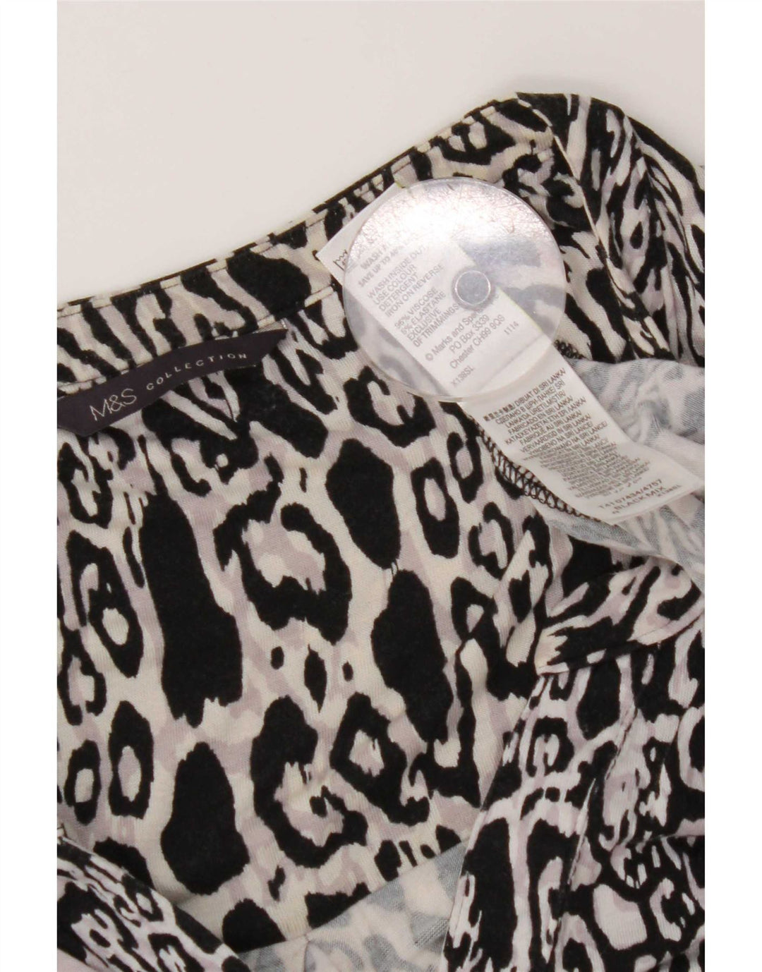 Marks & Spencer Womens Blouse Top UK 20 2XL Multicoloured Animal Print