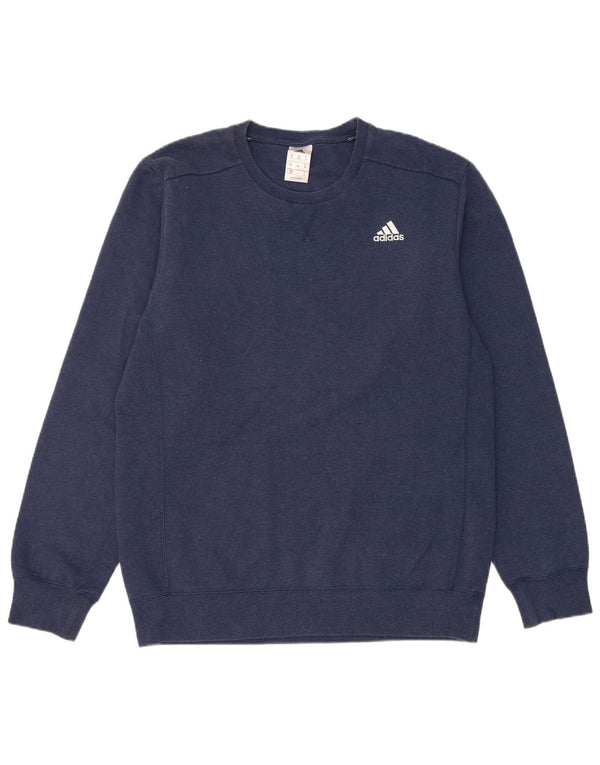 Adidas Mens Sweatshirt Jumper Medium Navy Blue Cotton