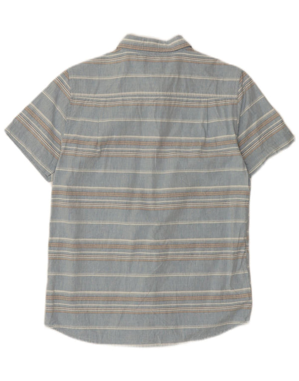 O'Neill Boys Short Sleeve Standard Fit Shirt 13-14 Years XL Blue Striped