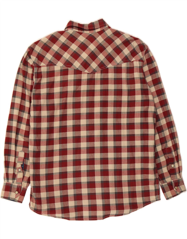 VINTAGE Mens Shirt Medium Red Check Cotton Vintage Vintage and Second-Hand Vintage from Messina Hembry 
