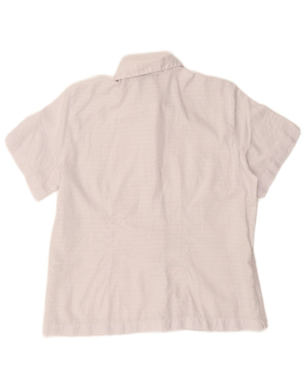 Rohan Womens Short Sleeve Shirt Blouse UK 14 Medium White Check Polyester