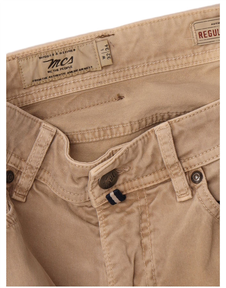 Marlboro Classics Mens Straight Casual Trousers W32 L28 Beige