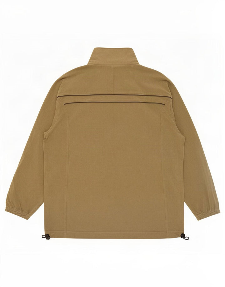 Asics Mens Velour Tracksuit Top Jacket Large Khaki Polyester