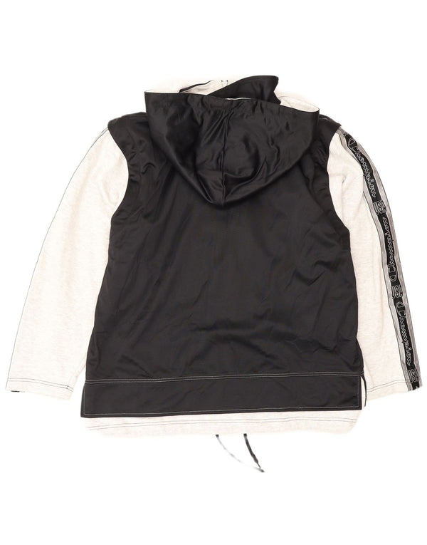 Champion Mens Graphic Hooded Tracksuit Top Jacket Medium Black Colourblock