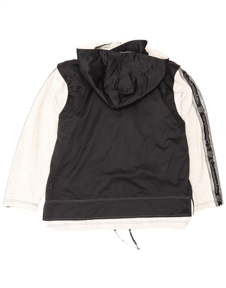 Champion Mens Graphic Hooded Tracksuit Top Jacket Medium Black Colourblock