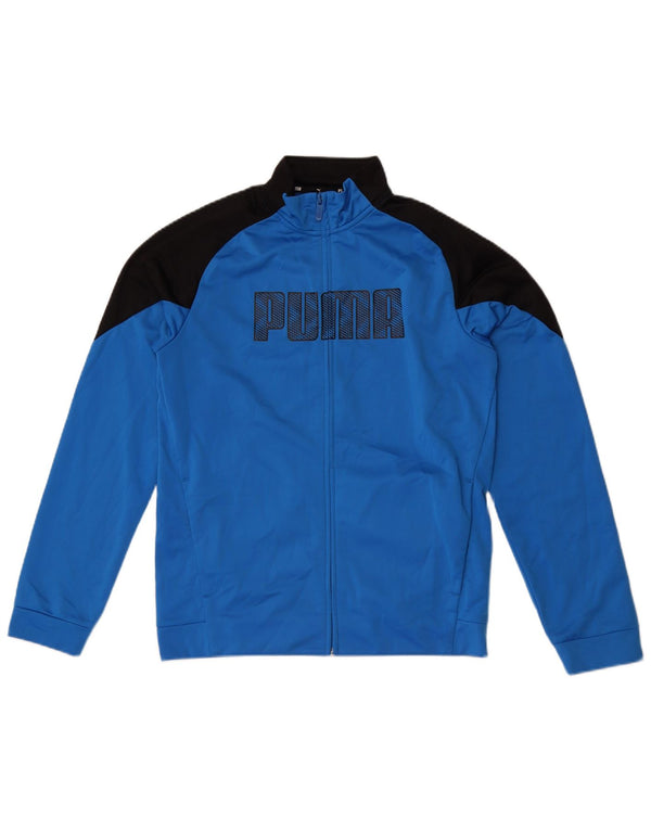 Puma Boys Graphic Tracksuit Top Jacket 15-16 Years Blue Colourblock