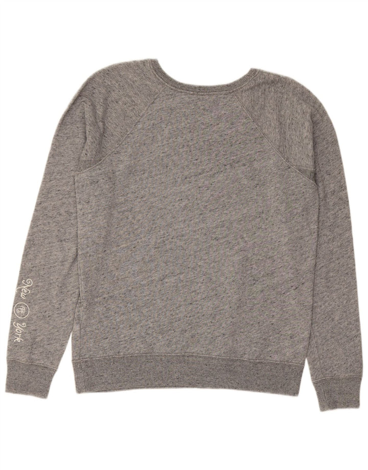 ABERCROMBIE & FITCH Womens Graphic Sweatshirt Jumper UK 14 Medium Grey