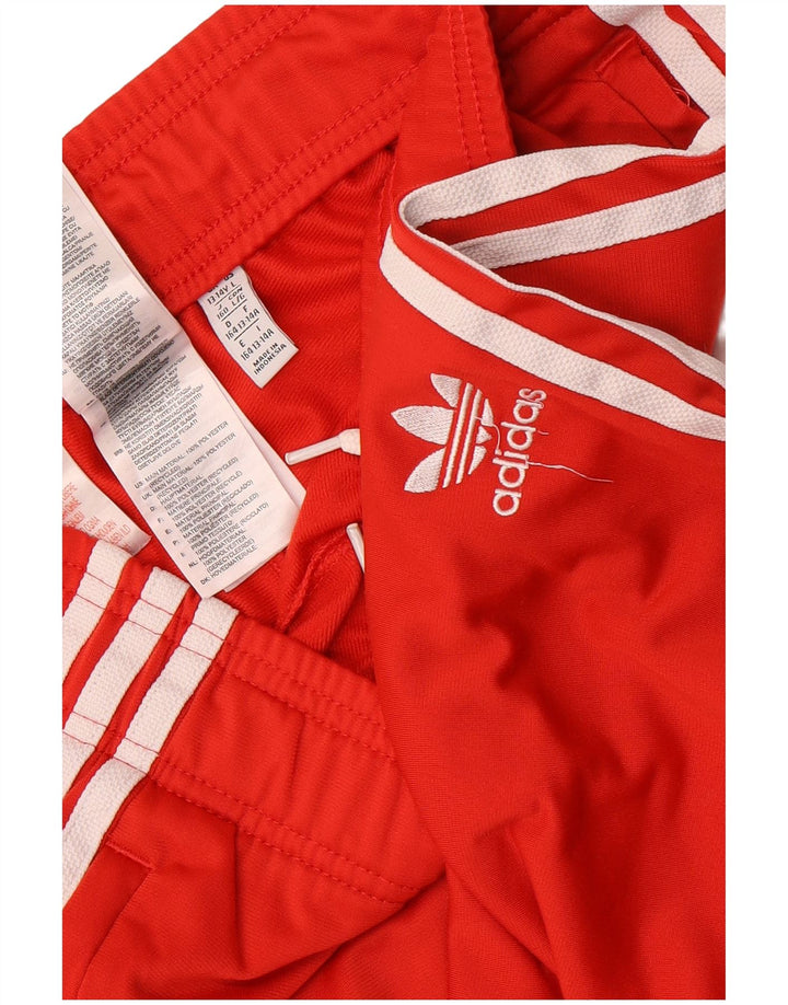 Adidas Boys Tracksuit Trousers Joggers 13-14 Years  Red Polyester