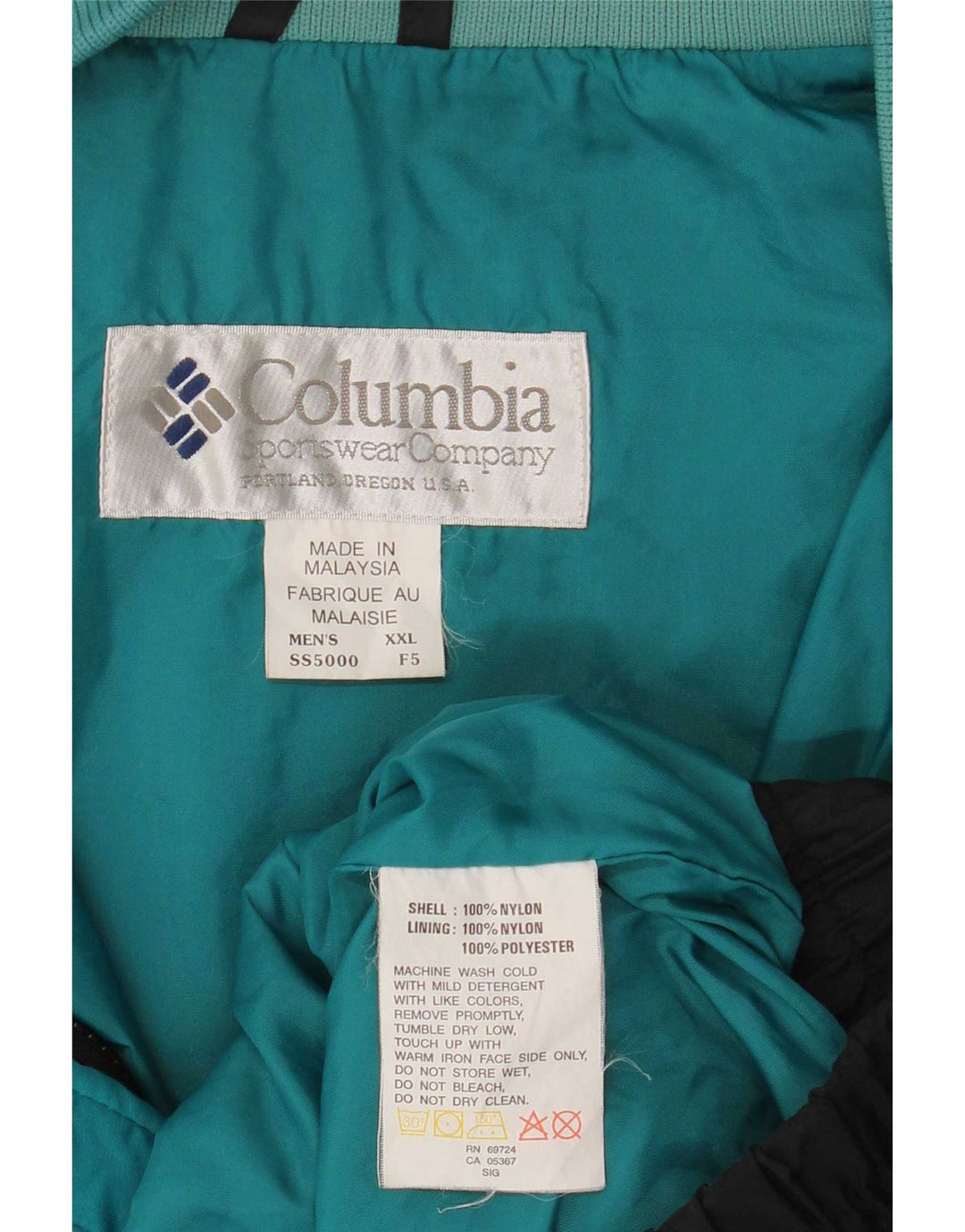 Columbia Mens Bugaboo Windbreaker Jacket UK 44 2XL Black Colourblock Nylon