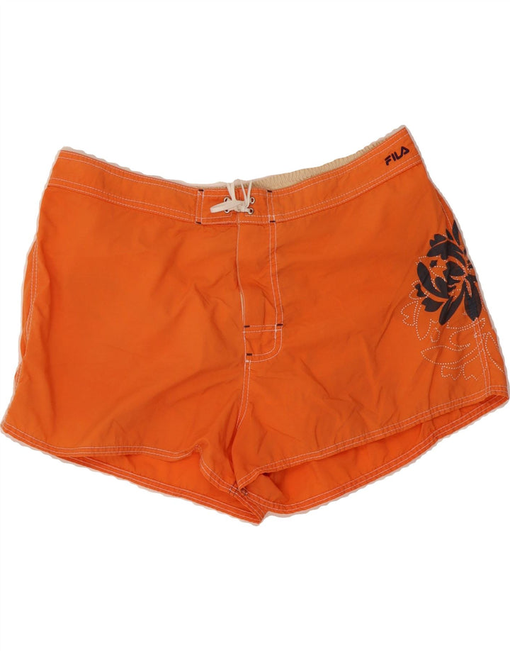 FILA Mens Graphic Swimming Shorts Large  Orange Polyamide Vintage Fila and Second-Hand Fila from Messina Hembry 