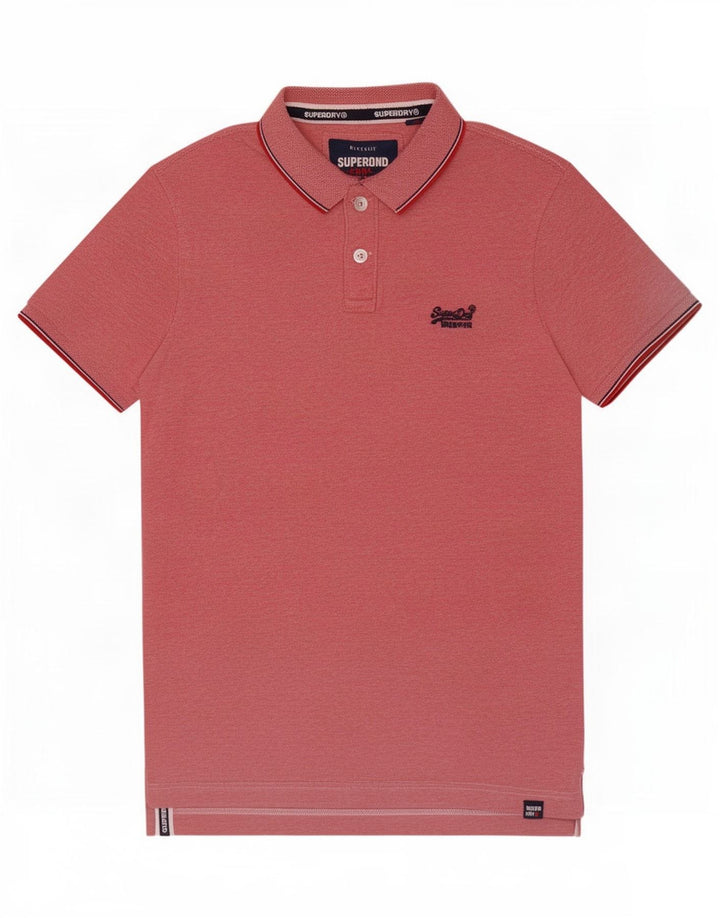 Superdry Mens Polo Shirt Medium Pink Cotton