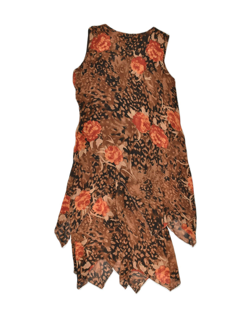 VINTAGE Womens Sundress UK 14 Medium Brown Floral | Vintage Vintage | Thrift | Second-Hand Vintage | Used Clothing | Messina Hembry 