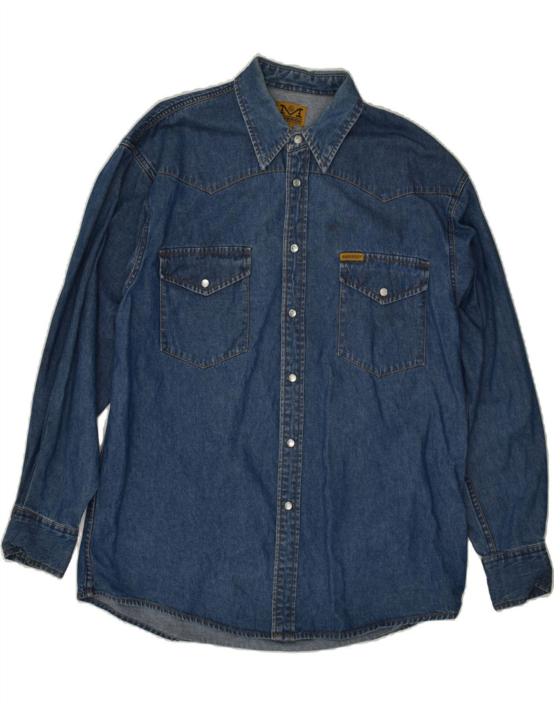 MAVERICK Mens Denim Shirt Medium Blue | Vintage MAVERICK | Thrift | Second-Hand MAVERICK | Used Clothing | Messina Hembry 