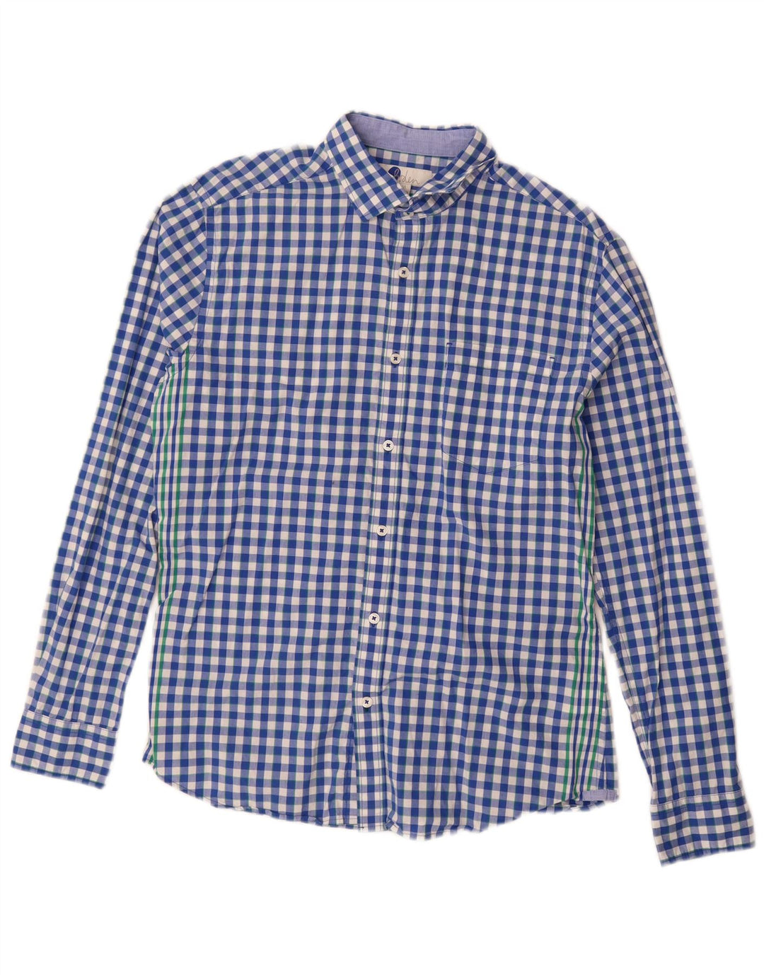 BODEN Mens Slim Fit Shirt Medium Blue Gingham Cotton