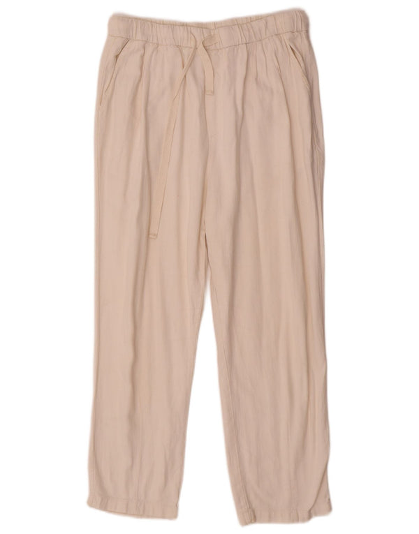 Zara Womens Pegged Cropped Trousers Small W26 L23 Beige