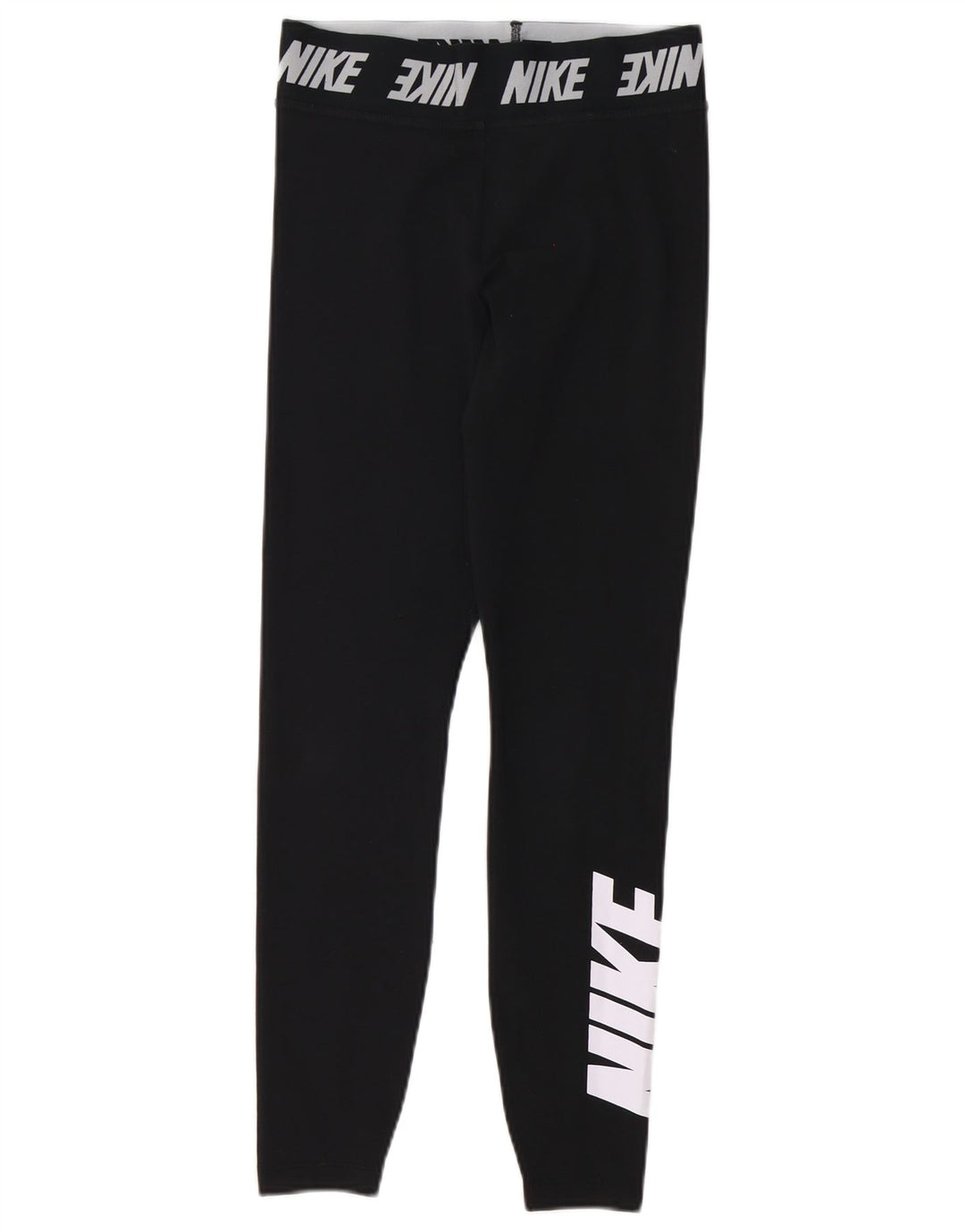 Nike Womens Graphic Leggings UK 8 Small Black Cotton