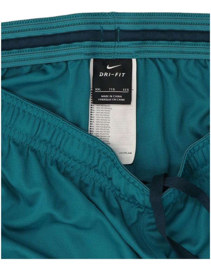 Nike Mens Dri Fit Graphic Sport Shorts 2XL Blue Polyester