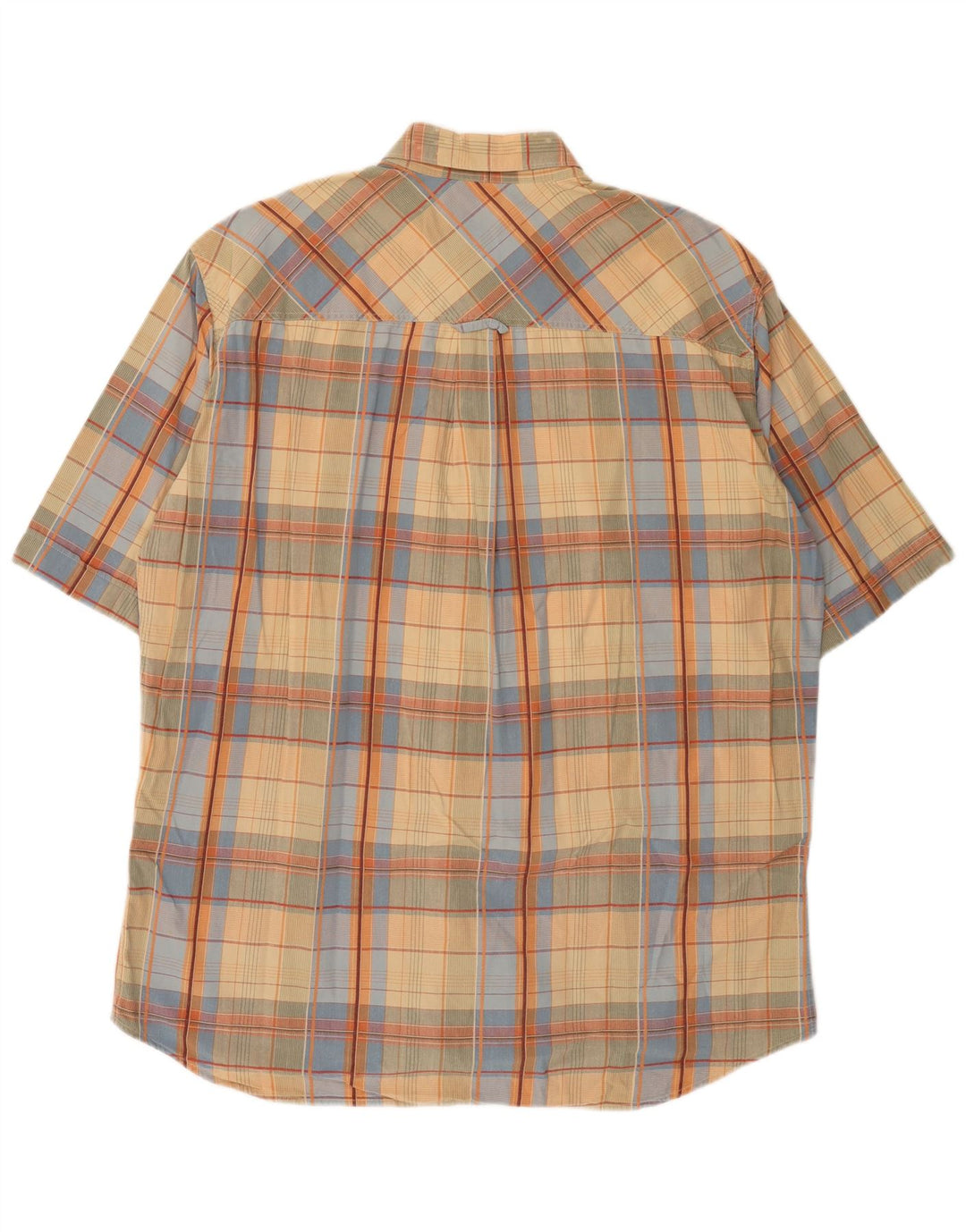 Marlboro Classics Mens Short Sleeve Shirt XL Beige Check Cotton