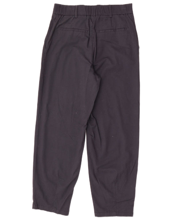 Zara Womens Tapered Chino Trousers Small W26 L26 Navy Blue Cotton