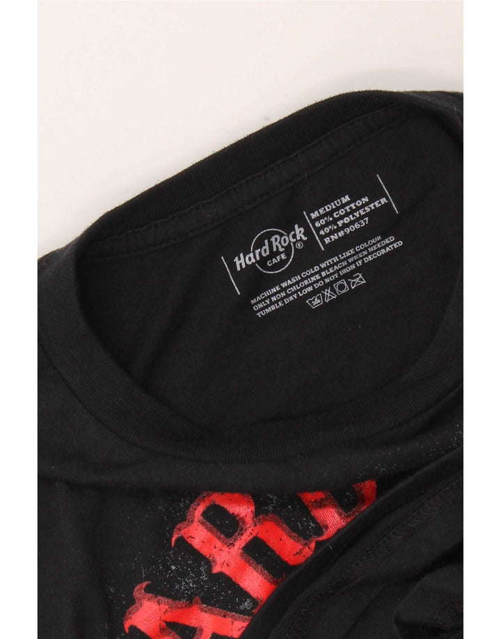 Hard Rock Cafe Mens Krakow Graphic T-Shirt Top Medium Black Cotton
