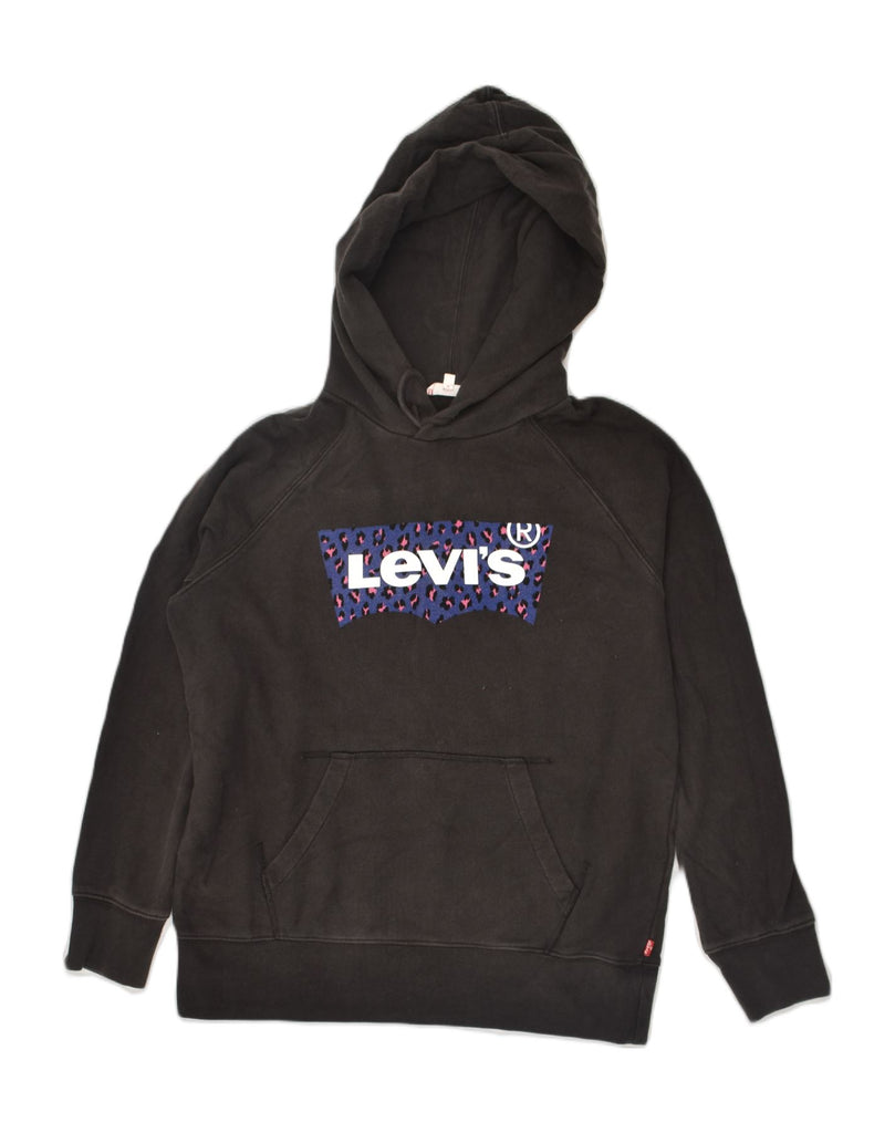 LEVI'S Mens Graphic Hoodie Jumper XS Black Cotton | Vintage Levi's | Thrift | Second-Hand Levi's | Used Clothing | Messina Hembry 